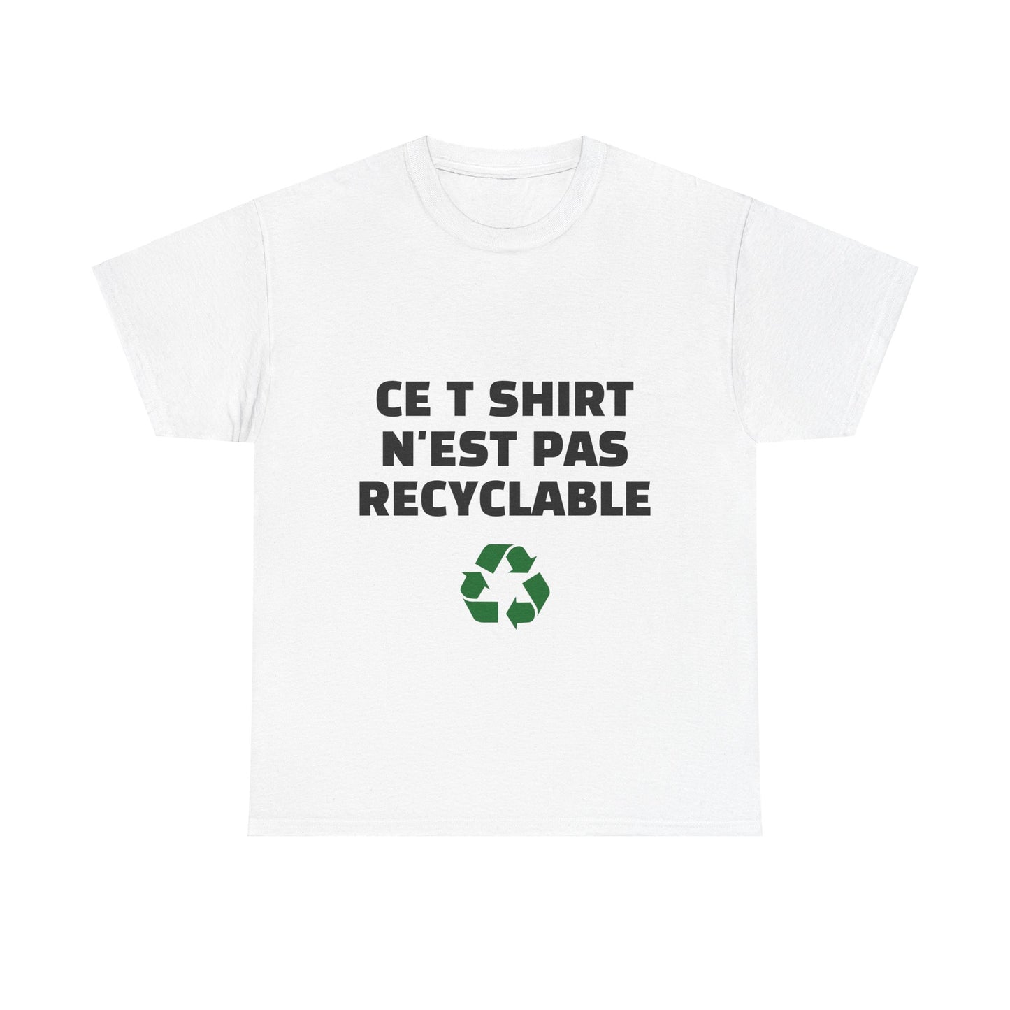 T-shirt Unisexe en Cotton "Ce T-shirt N'est Pas Recyclable ♻️"